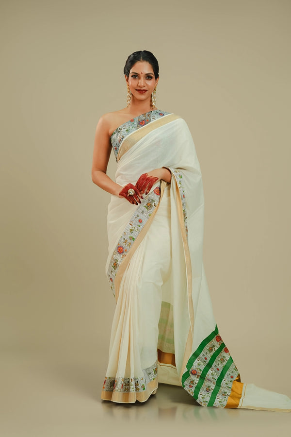 Onam Sketchbook Saree (Limited Edition - 99 pieces)